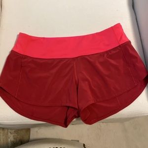 Red Lululemon Shorts Size 4